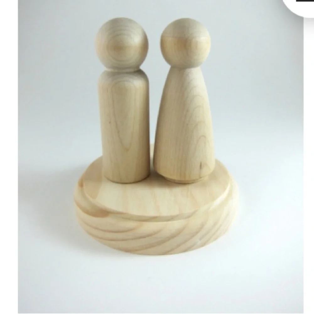DIY Wooden Doll Cake Toppers